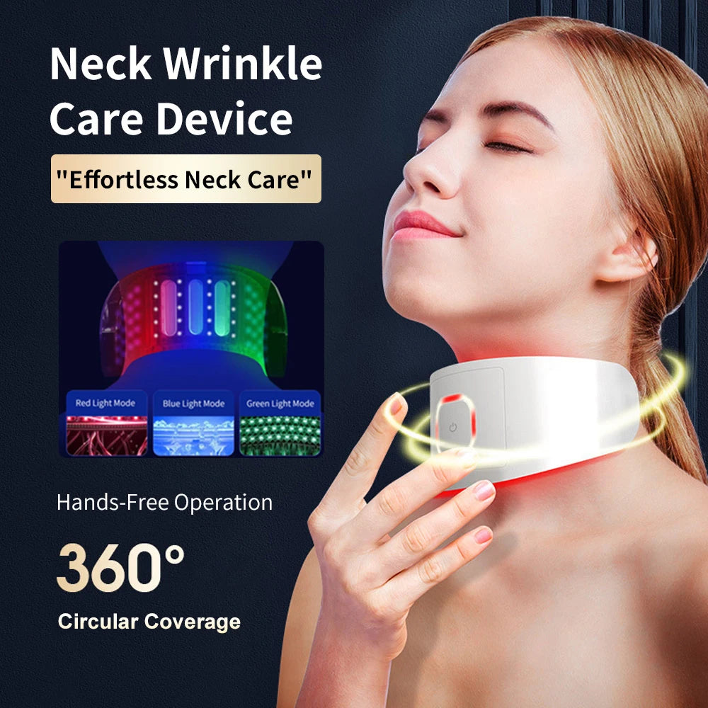 Neck LED Lift Mask Photon Anti-Wrinkle Skin Tightening Neck Beauty Device Skin Brighten Rejuvenation Neck Wrinkle Remover