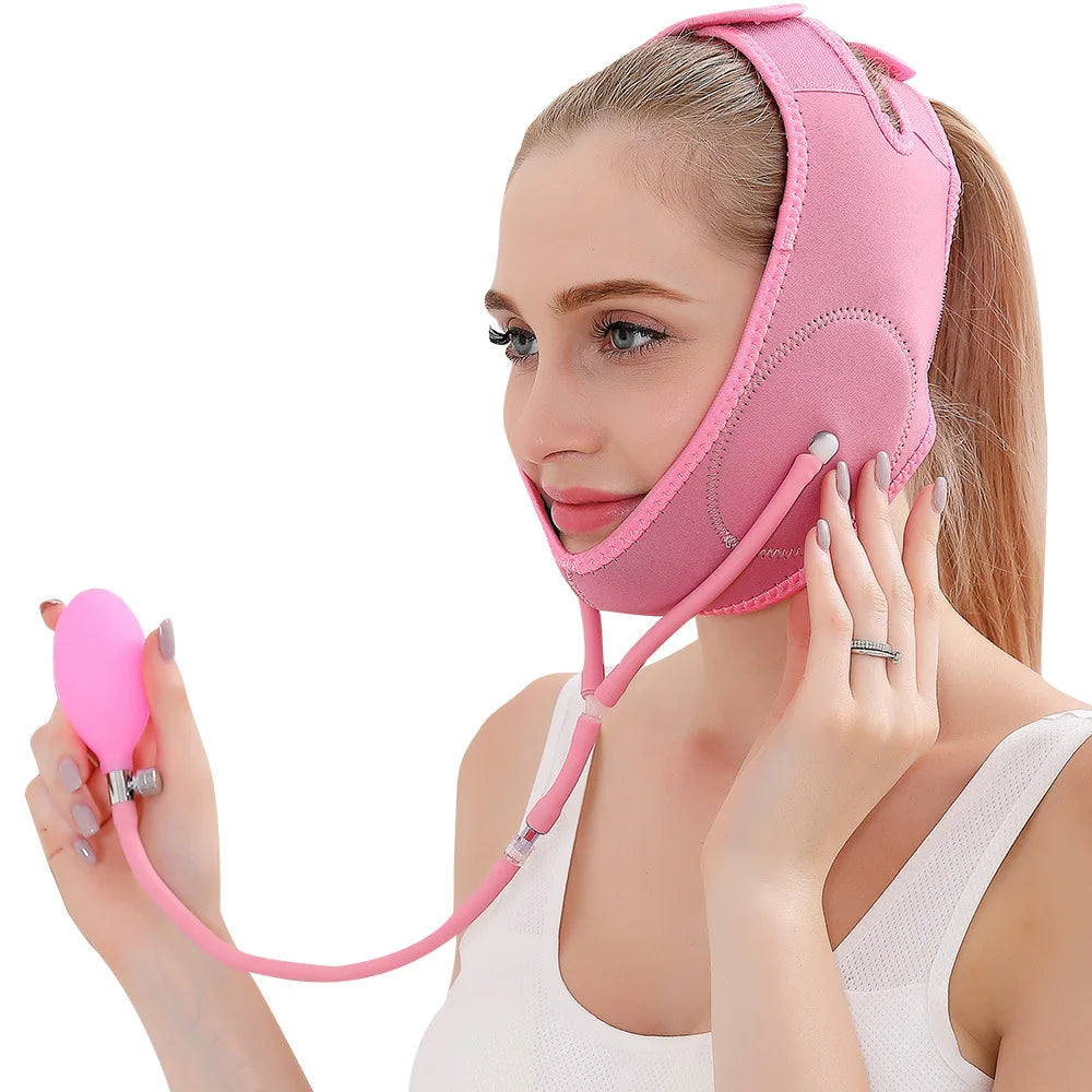 V-Line Cheek Chin Slimming Belt Face Massager Inflatable Air Press Facial Slimming Band Shaper Skin Care Thining Firming Bandage