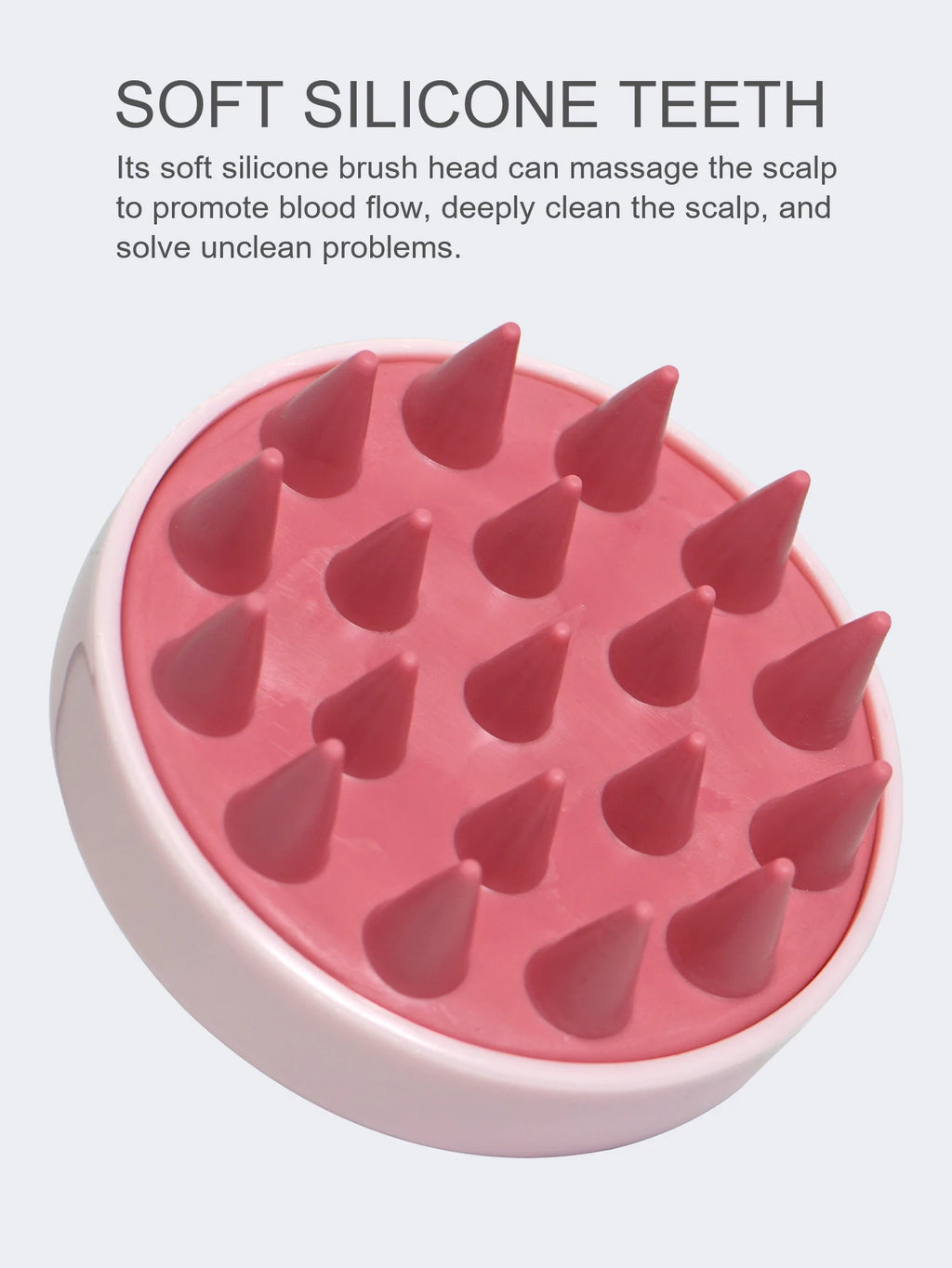 Plastic Silicone Massage Comb Scalp Scrubber Exfoliator Waterproof Soft Silicone Bristles Easy Foaming Head Massage Brush