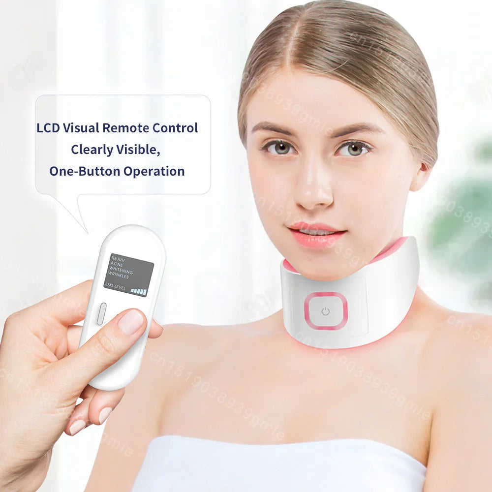 Neck LED Lift Mask Photon Anti-Wrinkle Skin Tightening Neck Beauty Device Skin Brighten Rejuvenation Neck Wrinkle Remover