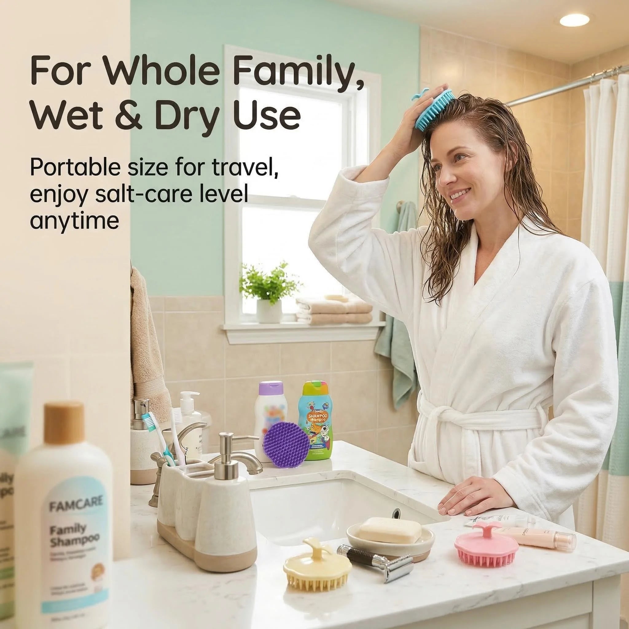 Shampoo Brush Hair Washing Comb - Cleansing Hair Brush Head Comb for Deep Cleaning And Scalp Massage