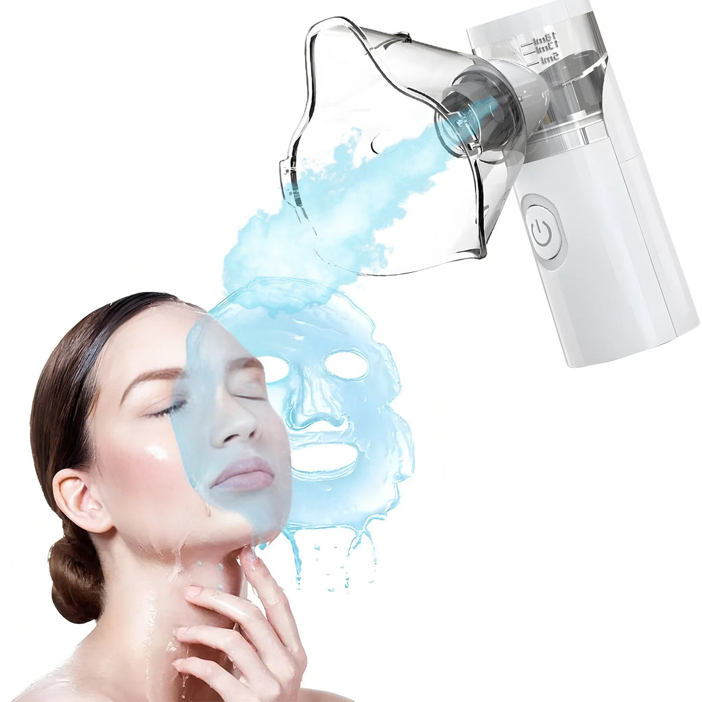 Mini Facial Steamer Handheld Portable Silent Mesh Nebulizer Humidifier Skin Care Face Rehydration Tool