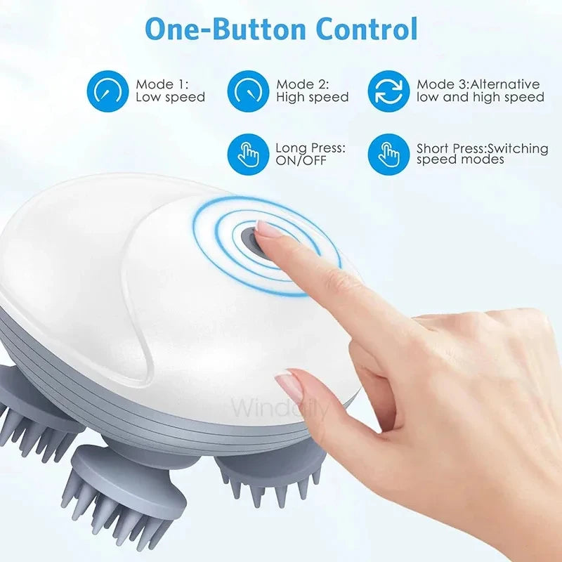 2-in-1 Deep Cleansing Vibrating Brush, Rechargeable Scalp Cleaner Pet Massager with Low Noise, Waterproof for Hair Wash Pet Care