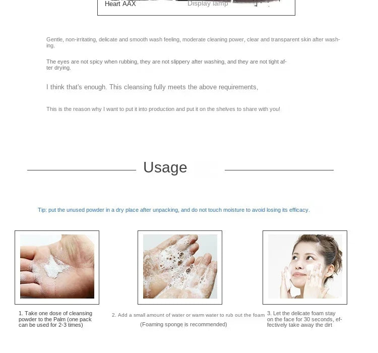 Japan Amino Acid Enzyme DeepCleansing Powder Shen Layer Cleanses And Purifies Pores, Tender And Smooth Skin, Mild And Low Foam