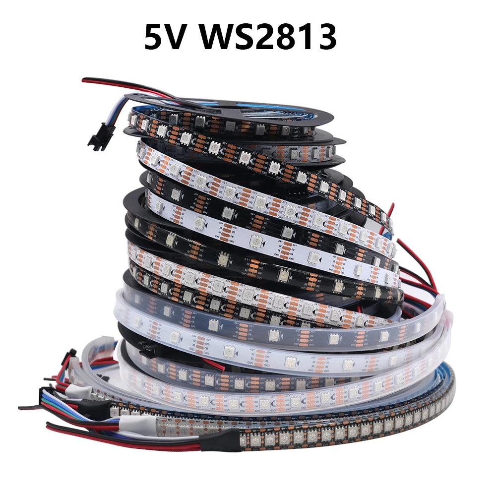 WS2812B WS2811 WS2813 WS2815 5050 RGB Smart LED Strip 5V 12V WS2812 Light Individually Addressable IC 30/60/144Pixels/Leds/m DC