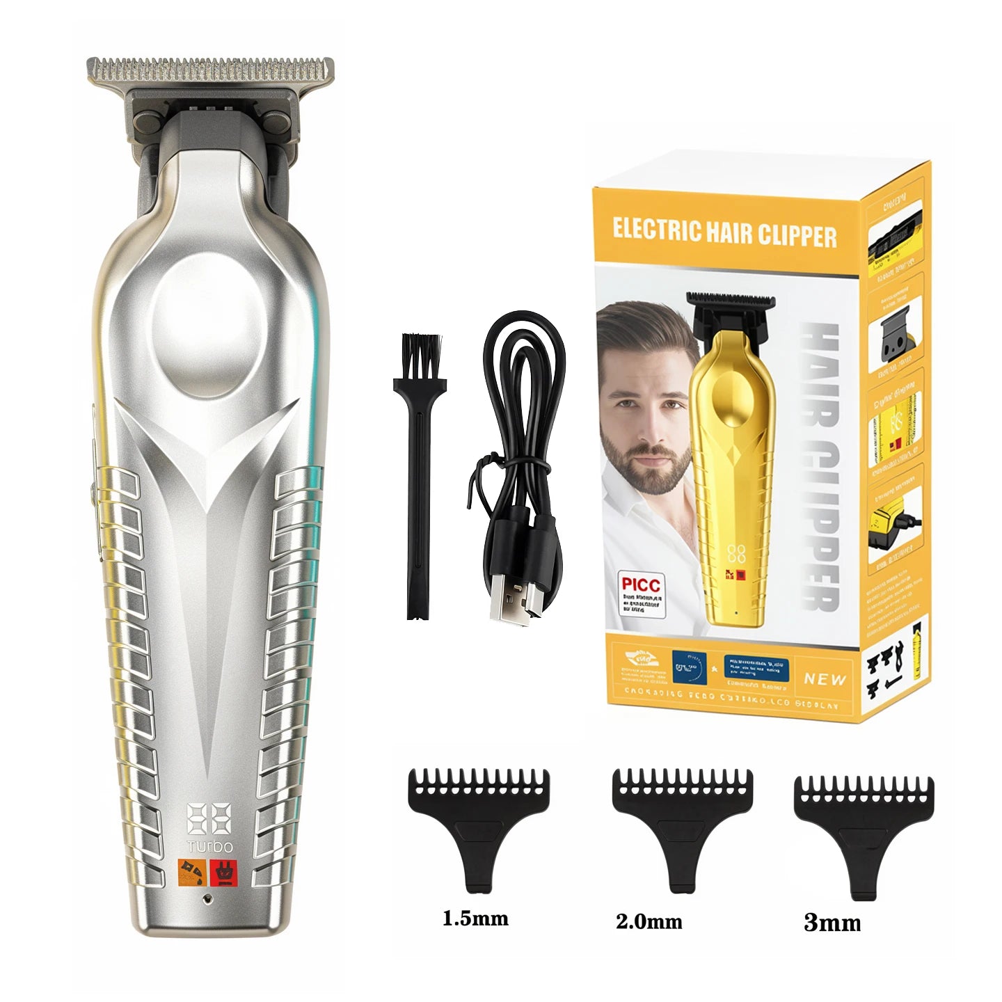 OMUONE Professional Barber Cordless Hair Clipper USB Rechargeable Hair Trimmer Precision Beauty Tool Men's Gift