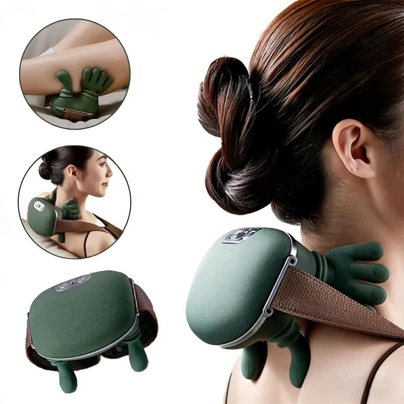 New Shoulder and Neck Massager, Fully Automatic Charging Finger Press Hand Massager (Without Heating)
