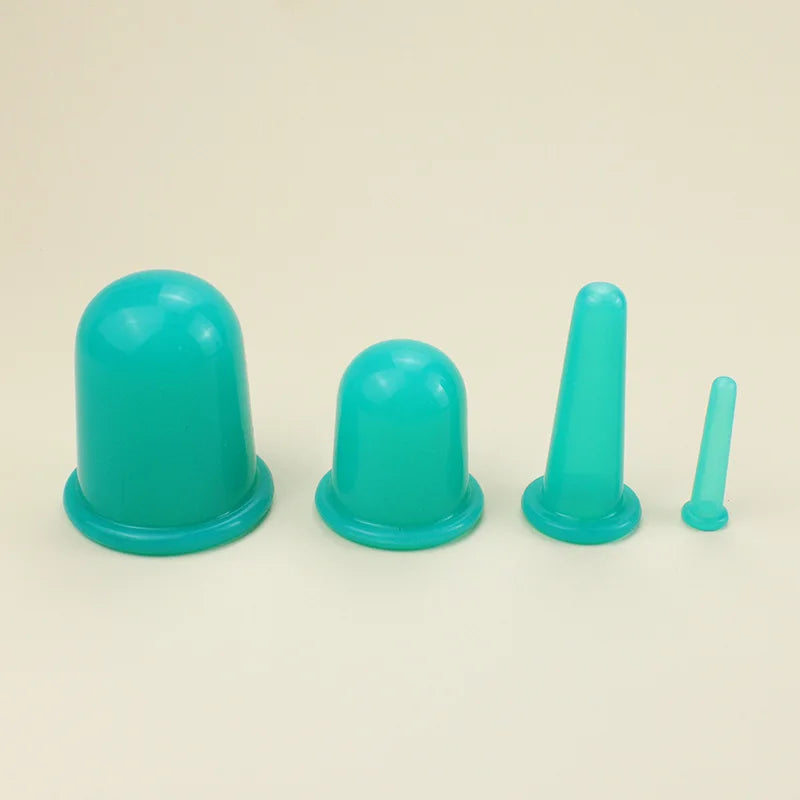 Silicone Vacuum Cupping Massage Jars Anti Cellulite Massage Facial Suction Cups Face Neck Lift Skin Scraping Guasha Anti Wrinkle