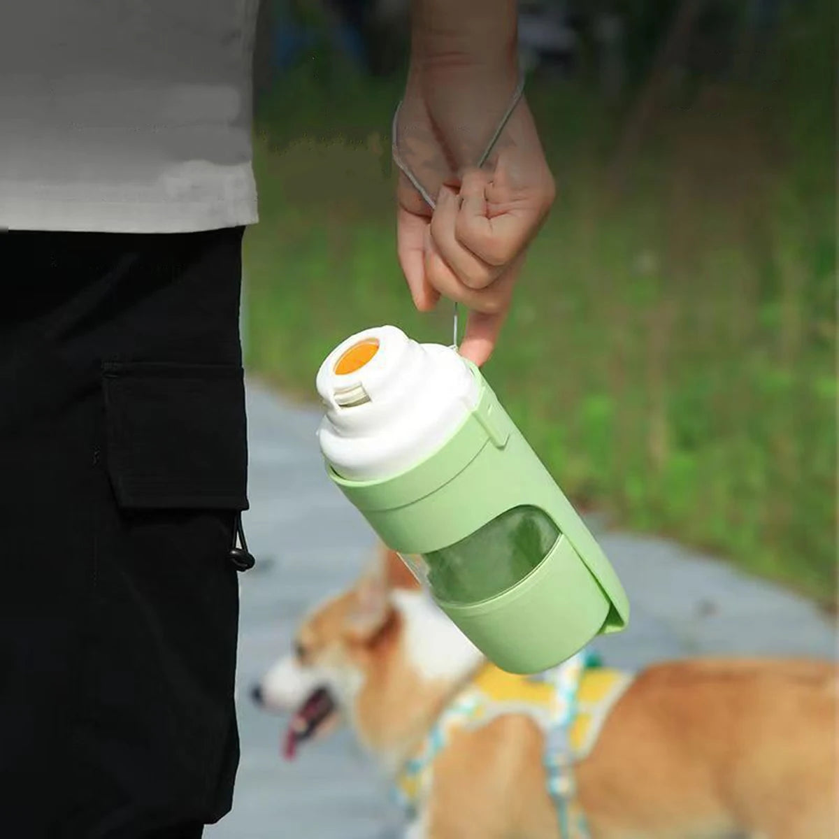 Portable Travel Pets Dog Water Bottle with Storage Food and Water Container Dog Cat Outdoor Pet Water Cup Bottle for Puppy