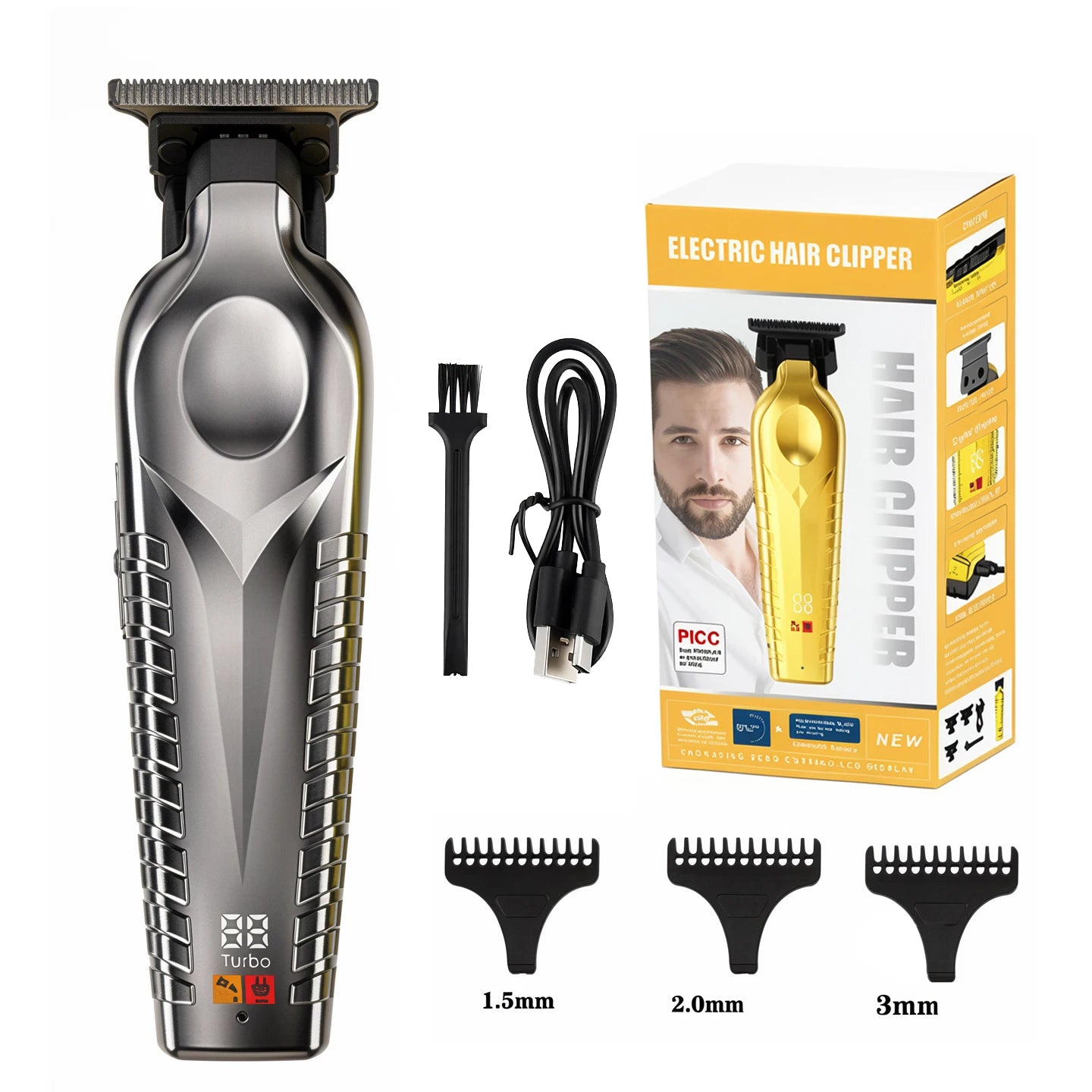 OMUONE Professional Barber Cordless Hair Clipper USB Rechargeable Hair Trimmer Precision Beauty Tool Men's Gift