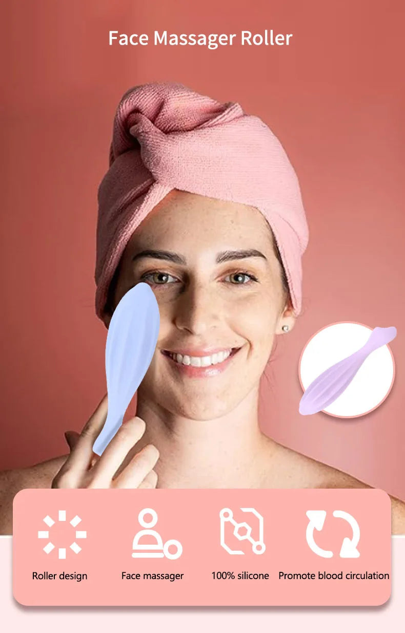 Alwafore Face Roller for Face and Eye Face Beauty Roller Tools Gua Sha Face Massage Silicone Face Roller Beauty Skin Care Tool