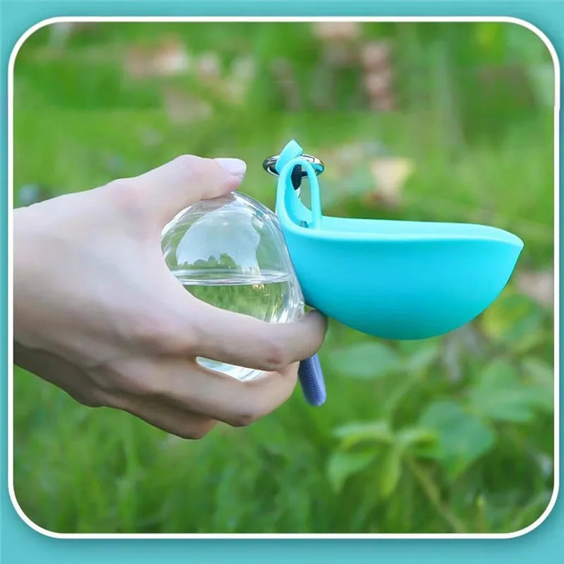 Dog Water Bottle Outdoor Travel Portable Pet Drinking Bowl Hanging Lanyard Puppy Walking Anti-leak Water Feeder Bowl