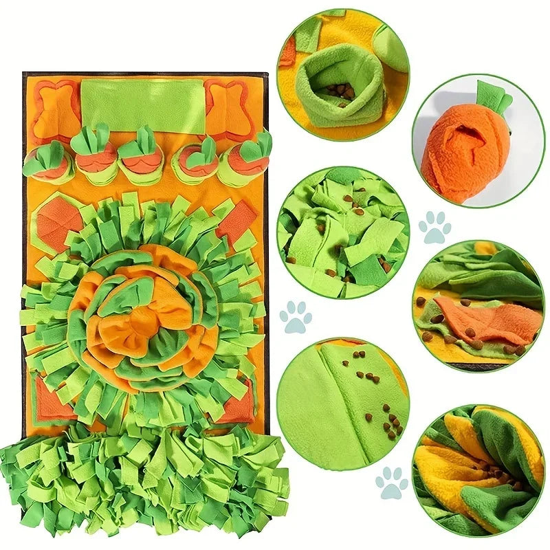Snuffle Mat for Dogs Cats Nosework Feeding Mat Pet Interactive Dog Puzzle Toys Encourages Natural Foraging Skills for Training