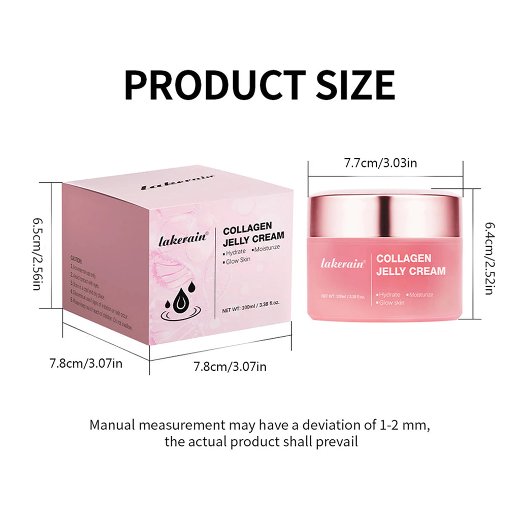100ml Collagen Jelly Face Cream, Moisturizing Firming Anti-Aging, Brightening Wrinkle Remover Skin Care
