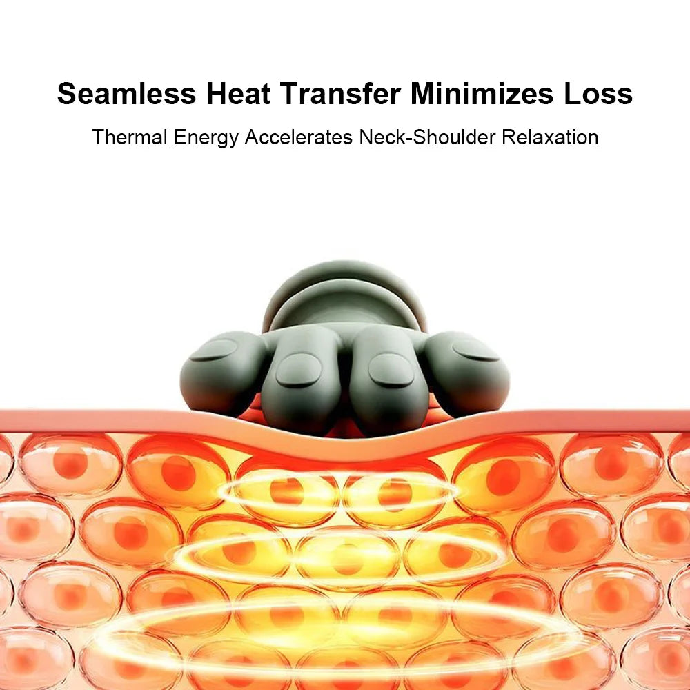 Heated Neck Massager Cervical Spine Massager Electric Kneading Neck Massager Deep Fatigue Relief Relax Muscle Hot Compress