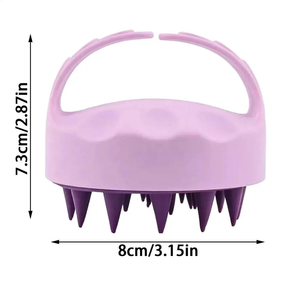 Silicone Scalp Scrubber Hair Scalp Shampoo Brush Head Cleansing Massager For Men Women Bath Brush Wet & Dry For Scalp Care