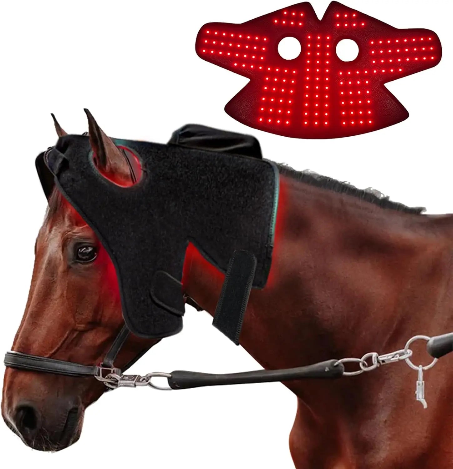 Red Light Therapy for Horses Head,Wearable Infrared Light 660&850 nm Device for Wrap Equine Head Injuries Recovery,Pain Relief