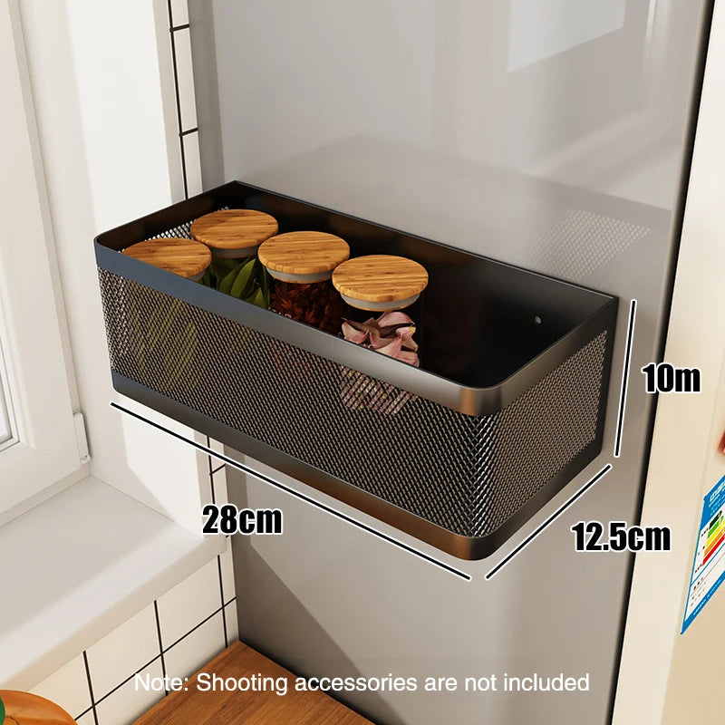 Magnetic Spice Rack, Easy To Install on The Side of Refrigerator/Space Saving Kitchen Organization Shelf Organizer for Cabinet