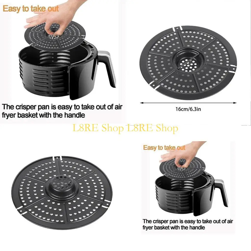 L8RE Air fryer Accessories Round Air Fryer Grill Pan Grill Plate Crisper Plate Replacement Part Tray Rack Cooker
