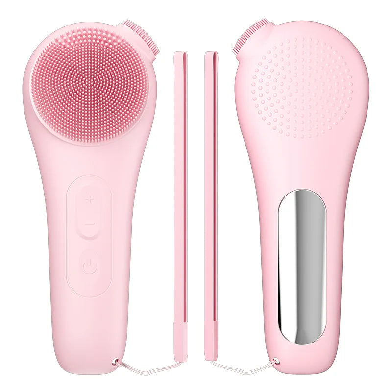 Sonic Waterproof Facial 45℃ Cleansing Brush Rechargeable Scrubber Exfoliating Vibrating Deep Clean Face Cleaner Skin Care
