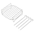 Air Electric Fryer Accessories Stainless Steel Double Layer Grill Rack With 4 Roast Meat Picks Steam Rack Air Fryer Rack