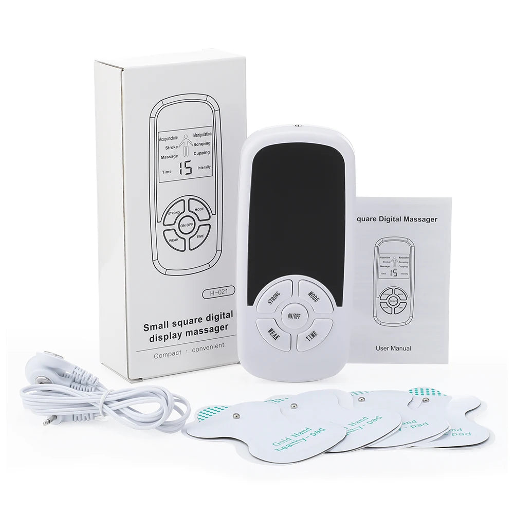 Electric Muscle Stimulator 6 Modes Mini Cervical Spine Massager Meridian Body Massage Device for Pain Relief Electroestimulador