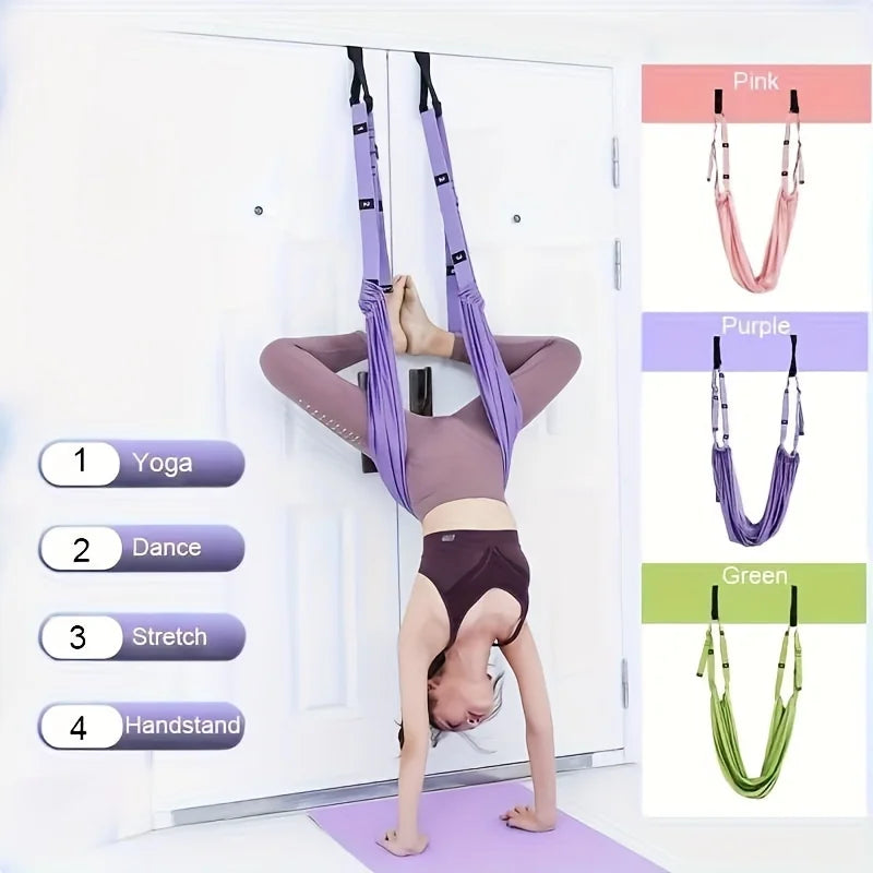 Yoga Strap Stretch Band Fitness Hanging Rope Universal Back Leg Belt for Backbend Split Handstand Home Inversion Training Hammoc