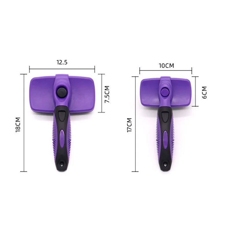 Pet Hair Remover Brush Self Cleaning Slicker Brush for Dogs Cats Grooming Dematting Comb One-Click Hair Removal