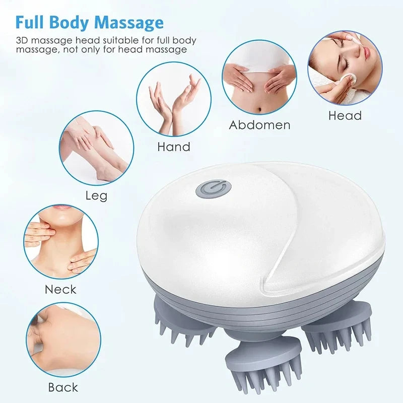 2-in-1 Deep Cleansing Vibrating Brush, Rechargeable Scalp Cleaner Pet Massager with Low Noise, Waterproof for Hair Wash Pet Care