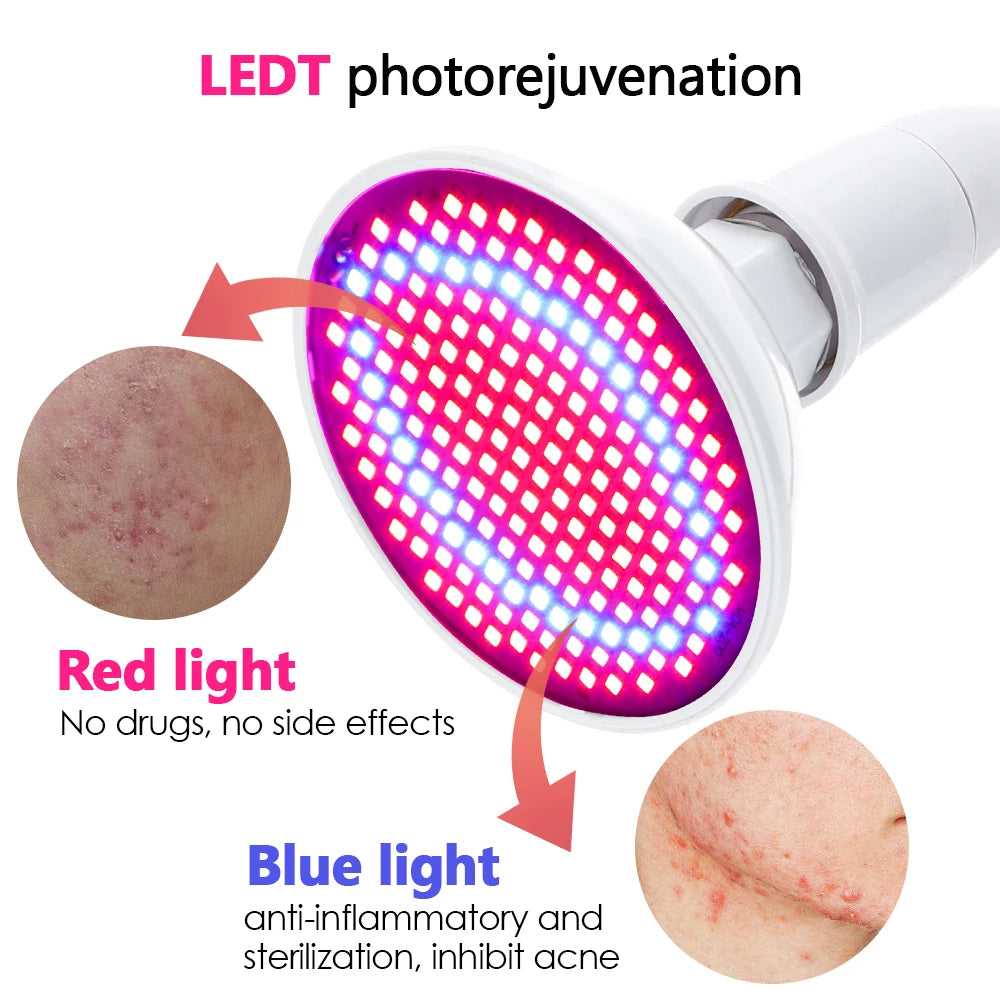 New LED Photon Beauty Lamp Face Wrinkle Removal Anti-Aging Device Red Blue Light Acne Removal Firming Skin Home Beauty Device