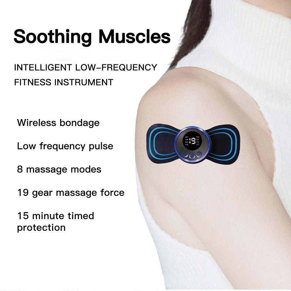 EMS Neck Massager Electric Neck Stretcher Cervical Muscle Pain Relief Shoulder Relaxation Massage Patch Mini Neck Massager Patch