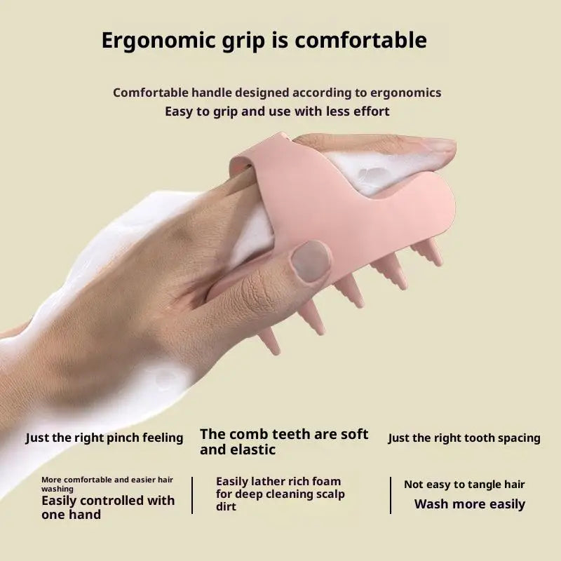 Shampoo Brush Head Scalp Massage Comb With Handle Hair Washing Comb Body Massage Brush Bath Shower Brush Salon Hairdressing Tool