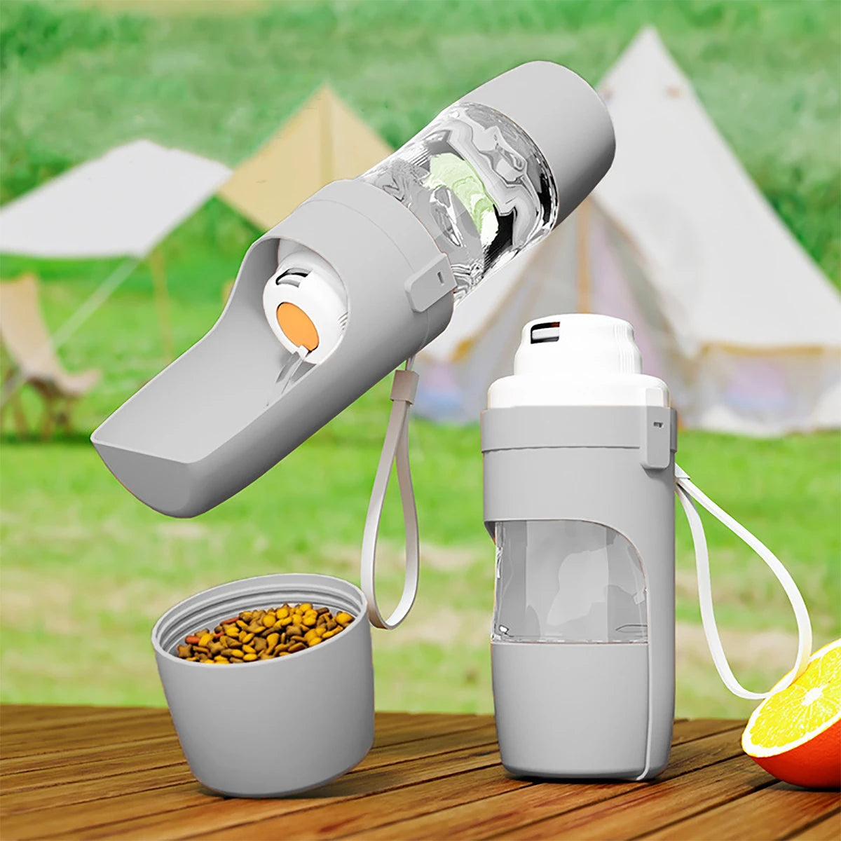 Portable Travel Pets Dog Water Bottle with Storage Food and Water Container Dog Cat Outdoor Pet Water Cup Bottle for Puppy