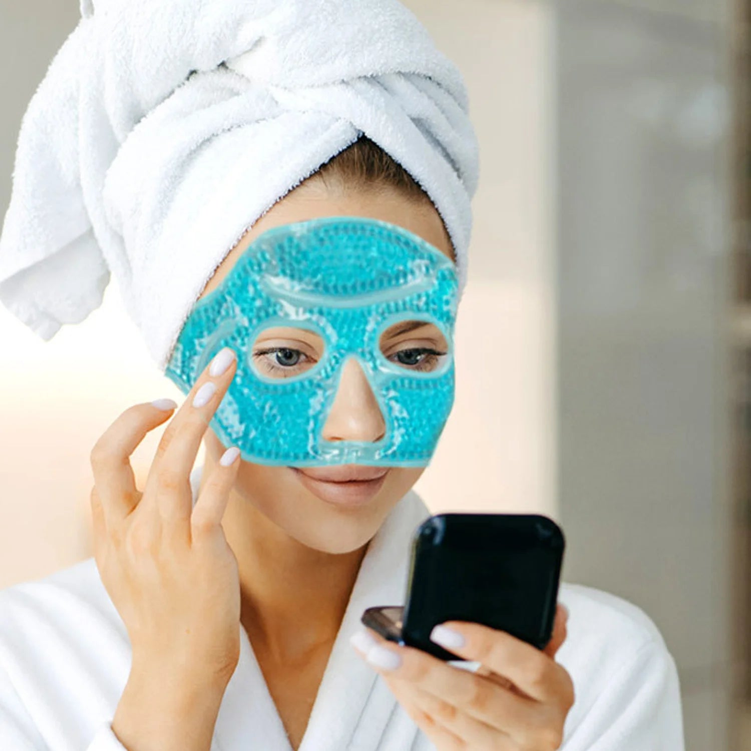 Visible Reusable Cooling Eye Mask with Gel Beads Cold Eye Compress for Puffy Eyes Stress Relief Dry Eyes SPA Skin Care Tools
