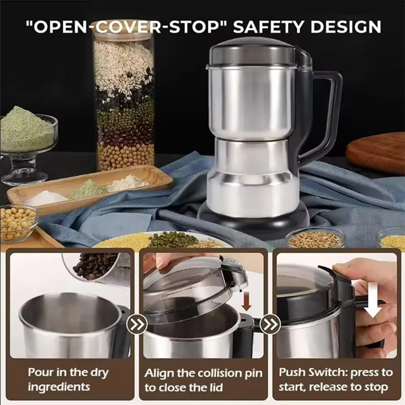 B98A-Grain Mills Electric Spice Grinder Household Small Powder Grinding Machine EU Plug
