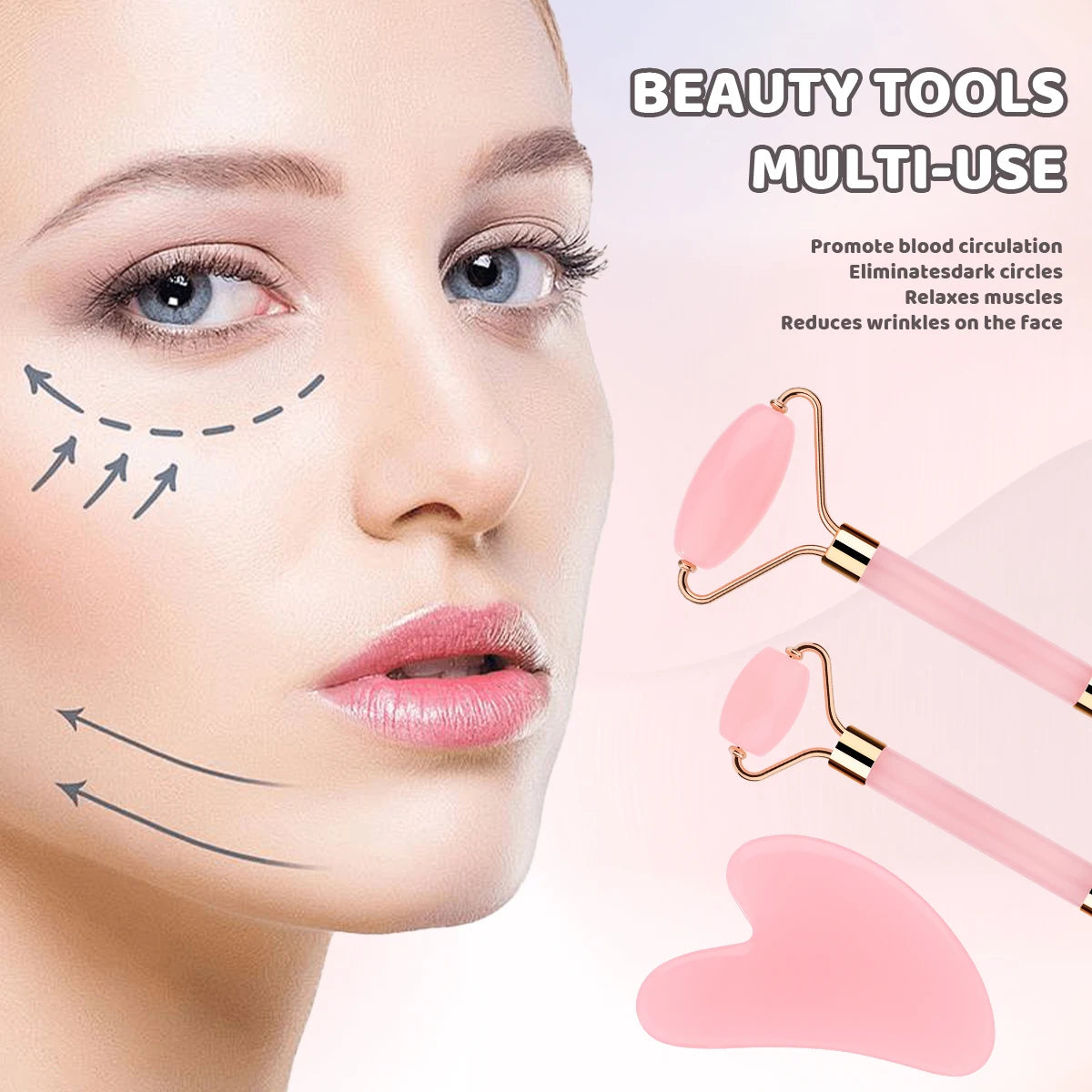 3pcs portable facial massage tool set, universal, battery-free, suitable for daily skin care massage.