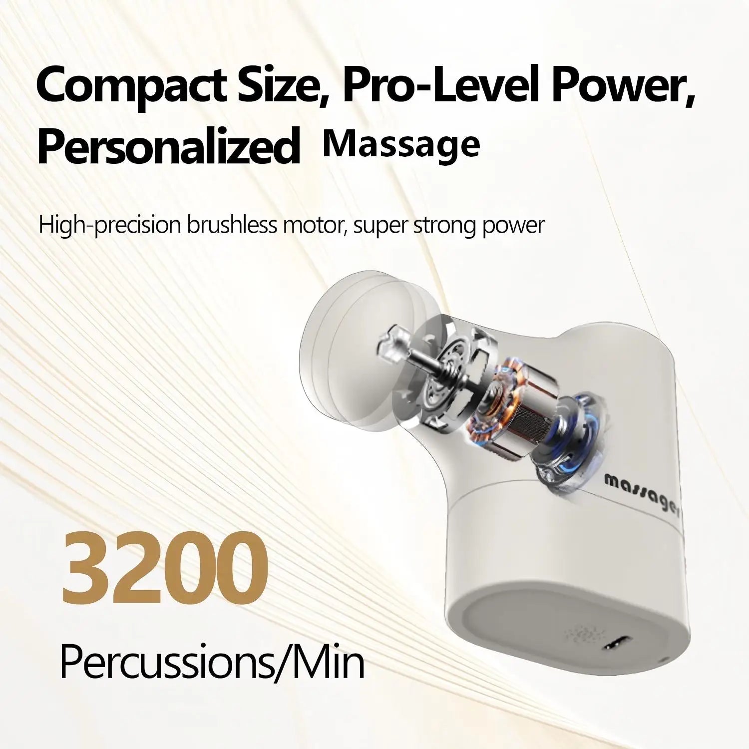 Mini Massage Gun Portable Deep Tissue Muscle Relax Device Rechargeable Handheld Percussion Massager for Neck Shoulder Back Legs