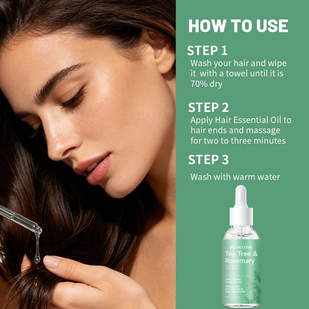 Scalp Serum Hair Care Tea Tree & Rosemary Plant-Based Scalp Serum, Refresh & Rebalance, Soothe Scalp, Balance Moisture