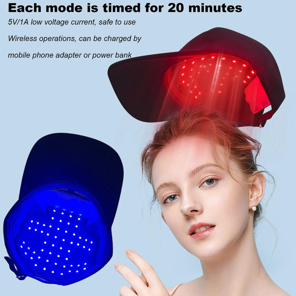 Hair Growth Cap Infrared Cap To Reduce Alopecia & Shedding Hair Growth Device Prevents Alopecia with LED Light for Men Women