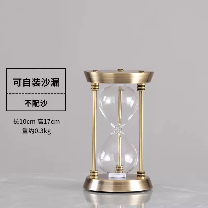 Metal Hourglass Bottle Self-contained Sand Empty Bottle Retro Bedroom Study Desk Office Decoration Creative Hourglass Clock