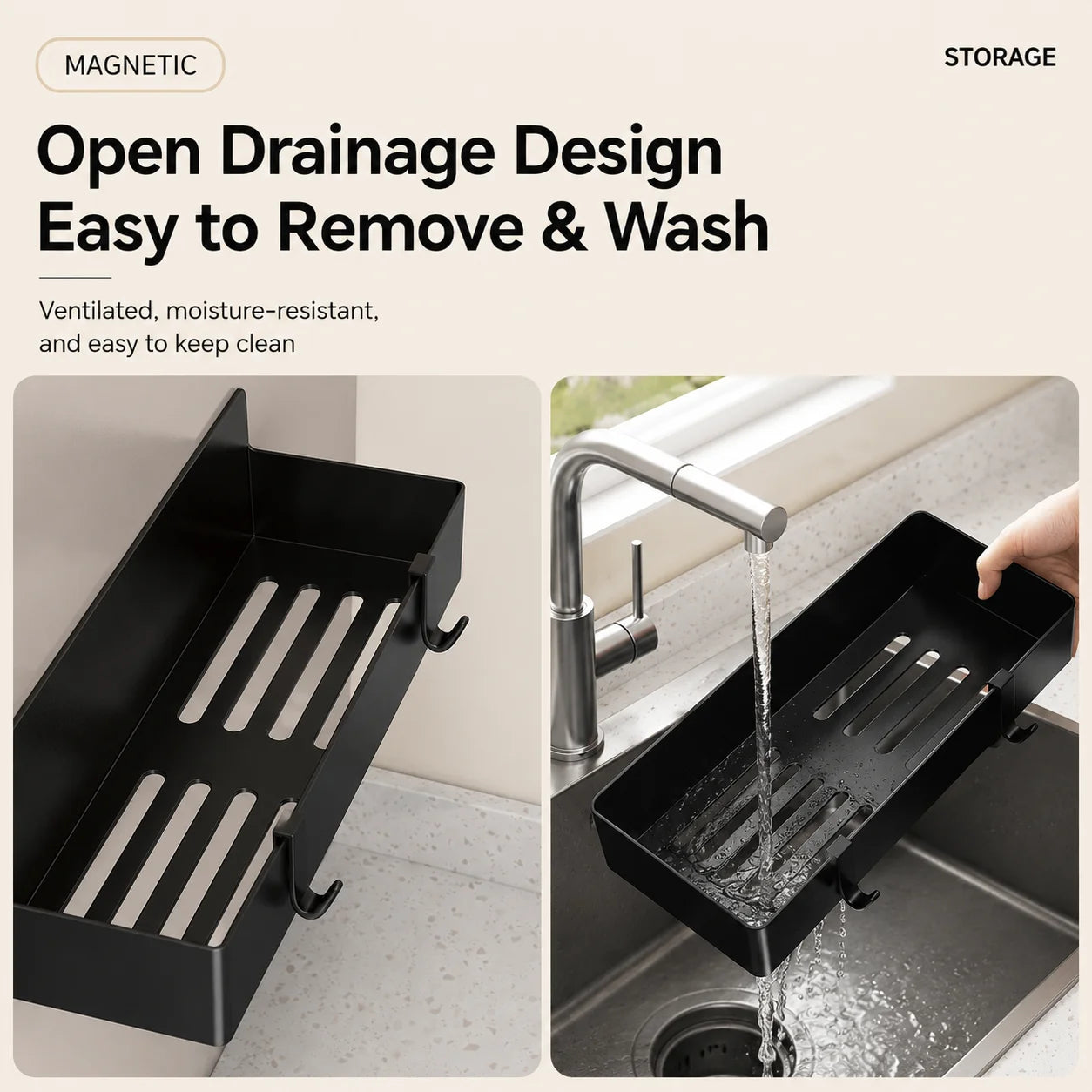 Magnetic Refrigerator Side Storage Rack ABS Wall Mounted Spice Organizer No Drill Kitchen Shelf for Fridge Laundry Bathroom