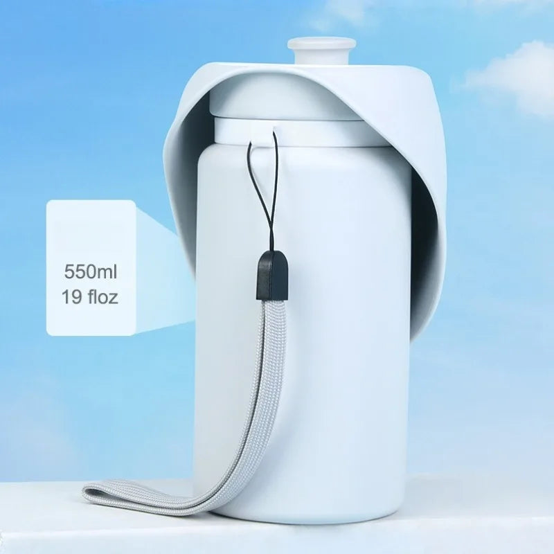 Pet Travel Water Bottle: Collapsible Dog Water Dispenser with Drinking Tray - Portable Leak-Proof Outdoor Hydration Solution