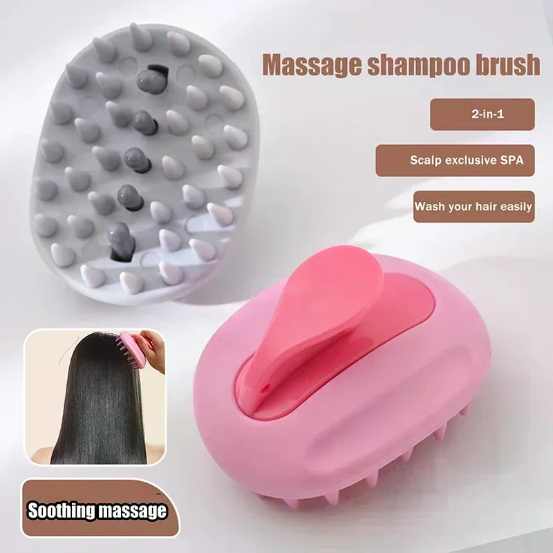 2-In-1 Shampoo Brush Head Scalp Massage Comb Hair Washing Comb Body Massage Brush Bath Shower Brush Salon Hairdressing Tool