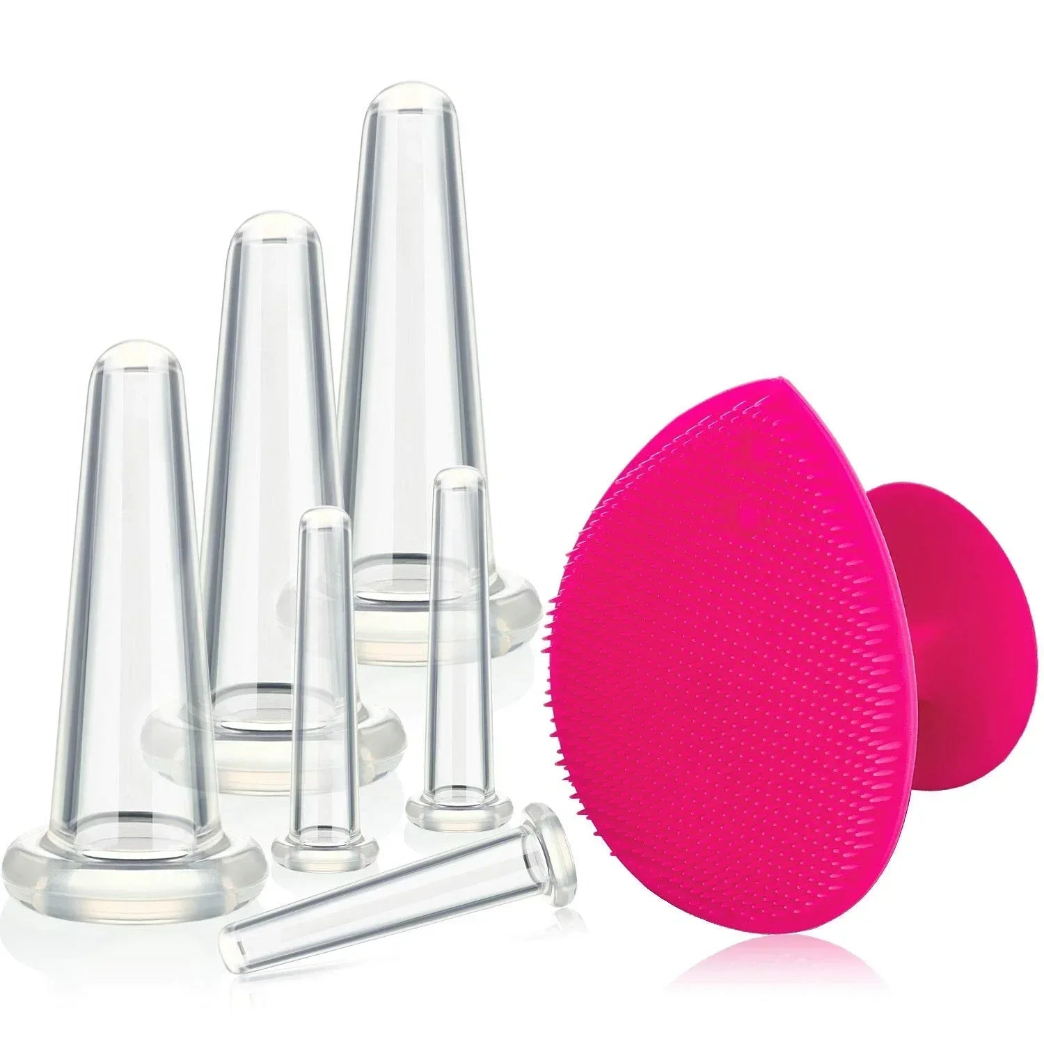 Silicone Vacuum Cupping Massage Jars Anti Cellulite Massage Facial Suction Cups Face Neck Lift Skin Scraping Guasha Anti Wrinkle
