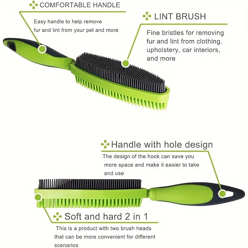 Pet Hair Remover Brush: Gentle Grooming Tool with Massage Effect for Dogs & Cats, Easy Clean Lint Brush for Clothes & Upholstery