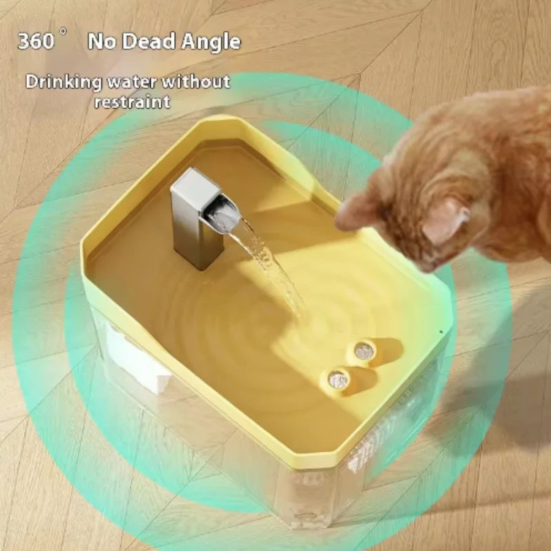USB Cat Water Fountain with Auto Filter Transparent Anti-Dry Burning Recirculating Dispenser Includes Pump for Cats