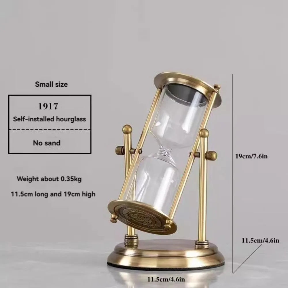 Metal Hourglass Bottle Self-contained Sand Empty Bottle Retro Bedroom Study Desk Office Decoration Creative Hourglass Clock