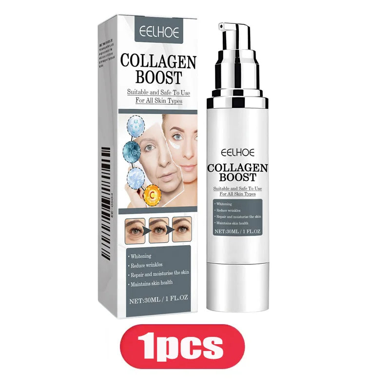 EELHOE Collagen Booster Face Cream Moisturizing Firming Skin Care for Women Reduces Wrinkles Fine Lines Hyaluronic Acid Skincare