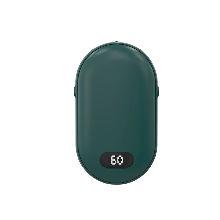 Hand warmer with double-sided heating and two temperature settings, this portable hand warmer can be charged