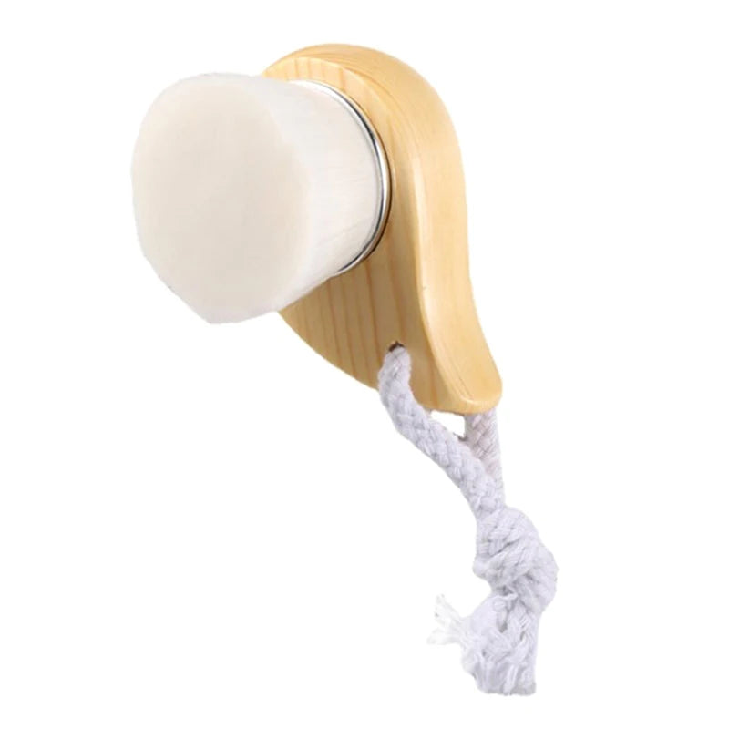 Blackhead Deep Cleaner Beauty Facial Massage Brush Facial Care Wooden Handle Facial Cleansing Brush Soft Fiber Hair Exfoliating